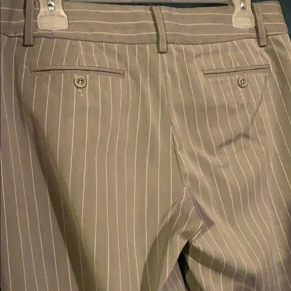 Gray pants with vertical, thin white stripes. - Picture 2 of 2